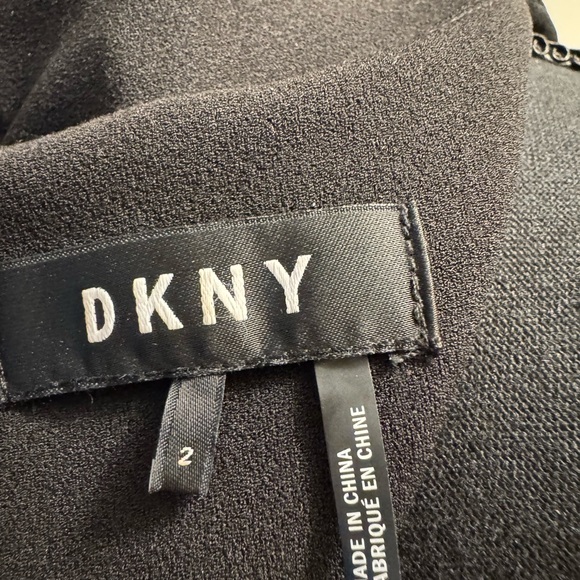 Sz 2 DKNY gold embellished long sleeve black dress new without tags - Picture 8 of 8